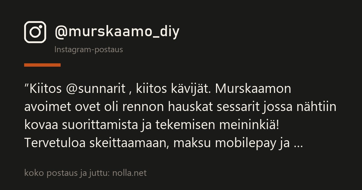 Kahdeksan euroa käynti ja ovikoodi puhelimesta — Murskaamon syksyn hinnasto on ulkona