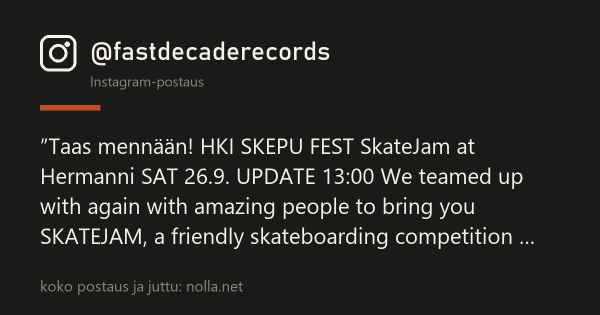 Punkkifestarin lauantai alkaa parkilta — SkateJam Hermannissa 26.9.