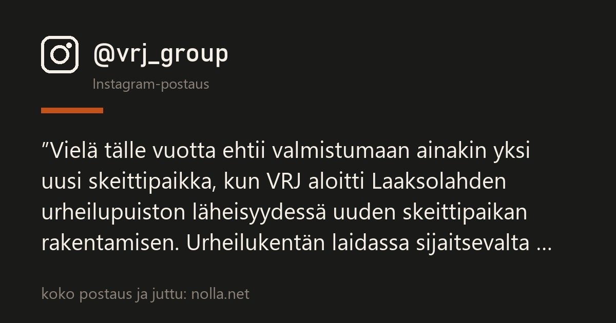 Laaksolahteen valetaan skeittipaikka — pohjatyöt käynnissä Espoossa
