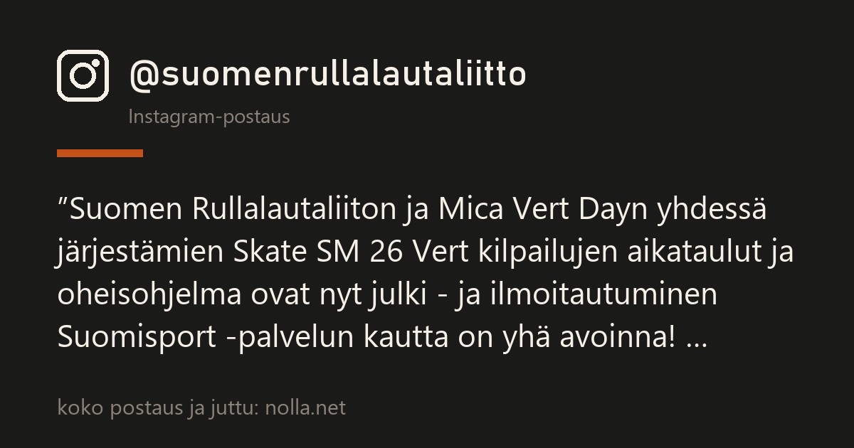 Skate SM Vertin aikataulu ulos — miniramppijamit ovat kaikille ilmaiset