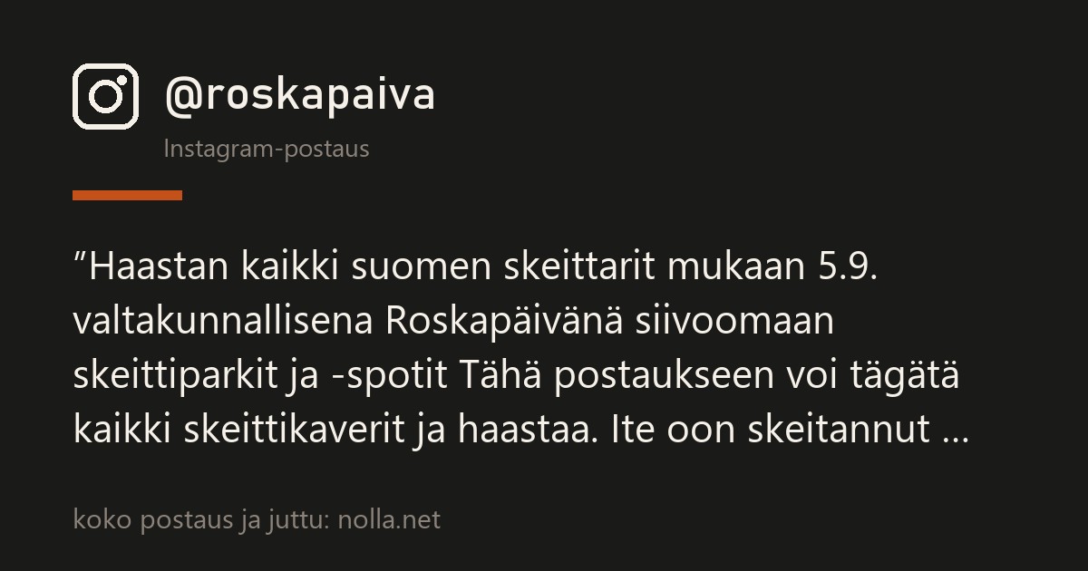 Roskapäivä ja SM Vert samana päivänä — skeittarit haastetaan siivoamaan spotit